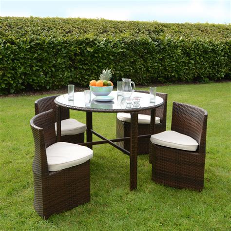 rattan wicker dining garden furniture set  table chair