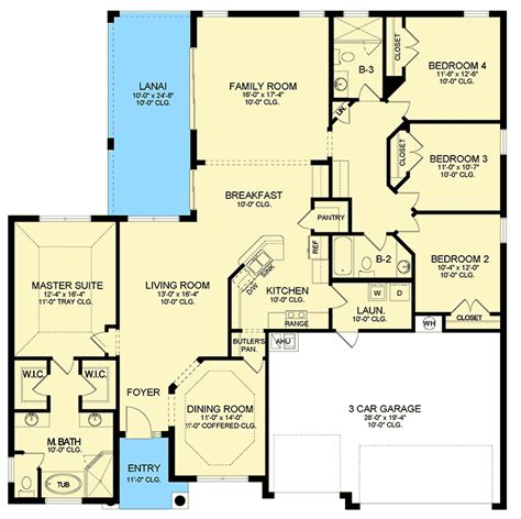 story ranch house plan  split bedroom layout ka architectural designs house plans