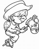 Vaquero Cowboy Vaqueros Niñas sketch template