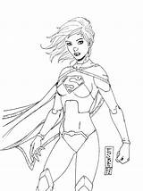 Pages Supergirl Coloring Colouring Superwoman Drawing Getdrawings Getcolorings Museum sketch template