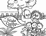 Piggle Iggle Colouring Pages Garden Night Coloring Cartoon sketch template