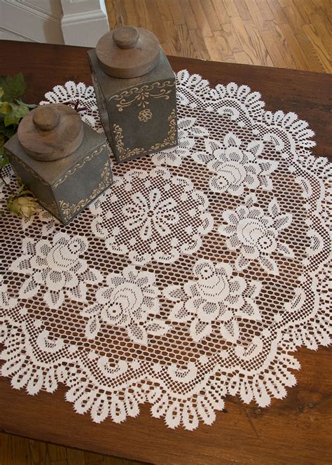rose  table topper heritage lace