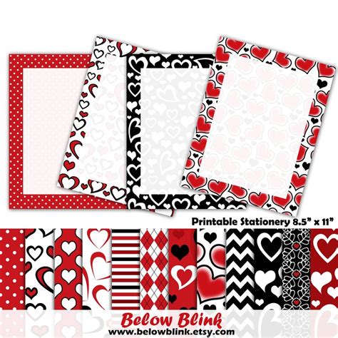 valentines day stationery writing paper printable journal pages