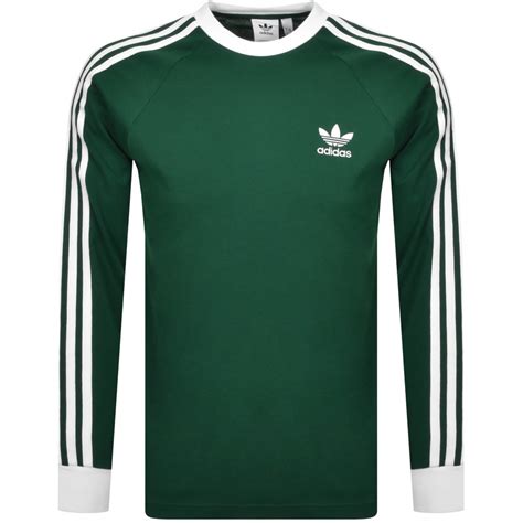adidas originals long sleeve  shirt green mainline menswear