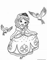 Coloring Pages Printable Sofia Disney Princess First Library Clipart Girls sketch template
