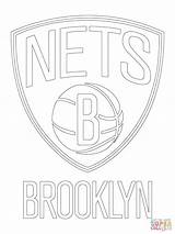 Nets Brooklyn Coloring Logo Nba Pages Sport Print Drawing Printable Color Silhouettes Public sketch template