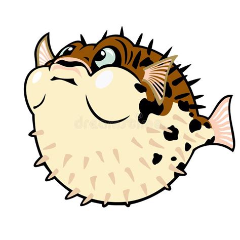 cartoon puffer fish stock vector illustration  childish