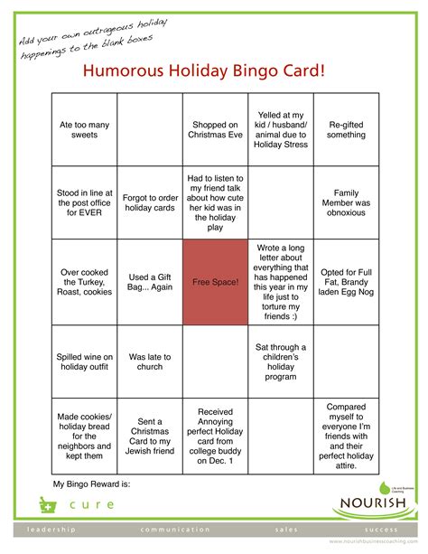 printable bingo holiday card templates  allbusinesstemplatescom