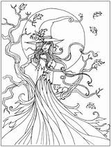 Witchcraft Witches Cleverpedia Mandalas Molly Adultos Ausmalen Starry Páginas Hadas Perros Fantasy Adulte Pumpkins sketch template
