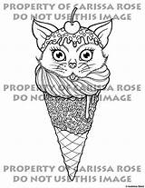 Coloring Cone Cat sketch template