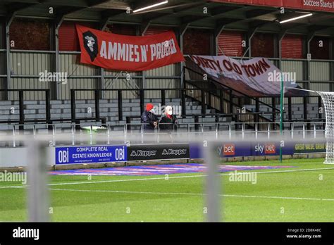 view  salfords    tonights game  played  closed doors stock photo alamy