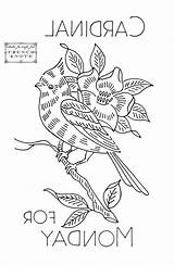 Embroidery Bird Patterns Vintage Hand sketch template
