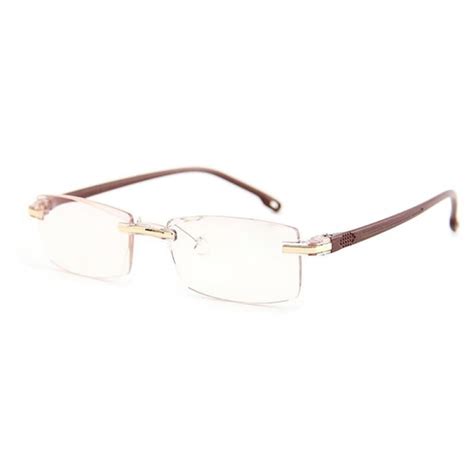 rimless frame anti blue light bifocal reading glasses for men women