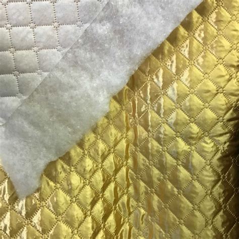polyester quilted padded lining gold fabric ifabric