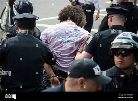 New York Usa 6th May 2023 Police Officers Arrest A Protester During