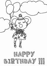 Coloring Birthdays Pages Kids Print sketch template