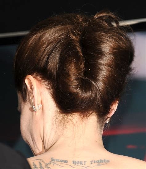 Know Your Rights Between Her Shoulder Blades Angelina Jolie S Tattoos