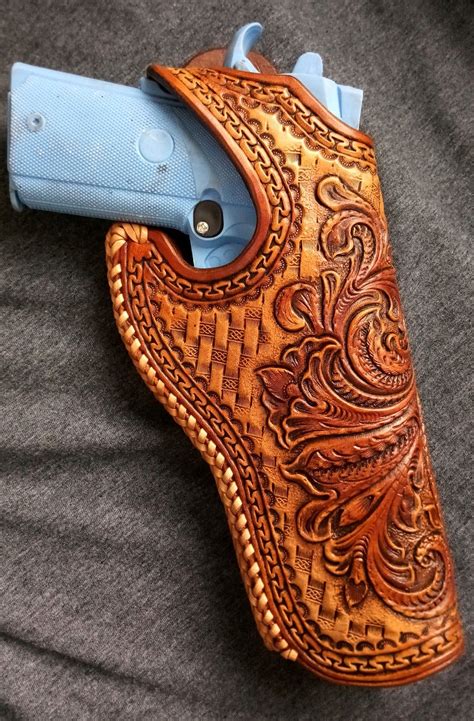 hand tooledhand carved holster  sheridan floraljust   record im   rae