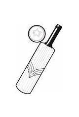 Cricket Bat Coloring Pages Printable Template sketch template
