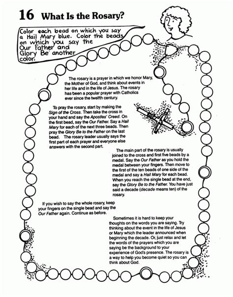 rosary coloring page printable   rosary coloring page