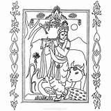 Krishna Balarama Sri sketch template