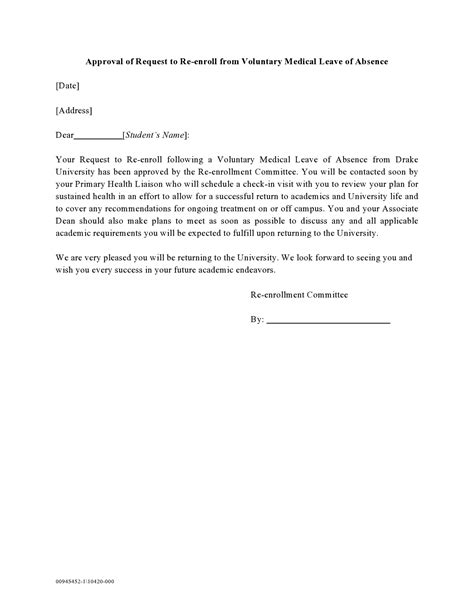 employee request sample letter  medical leave  absence  work