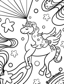 space unicorn coloring sheet  artwithmissko tpt