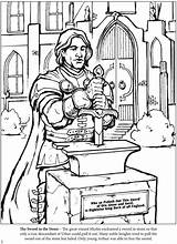 Roi Excalibur Renaissance Dover Publications König sketch template
