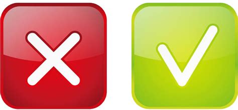 Green Check Mark Red Icon Green Check And Red X Clipart