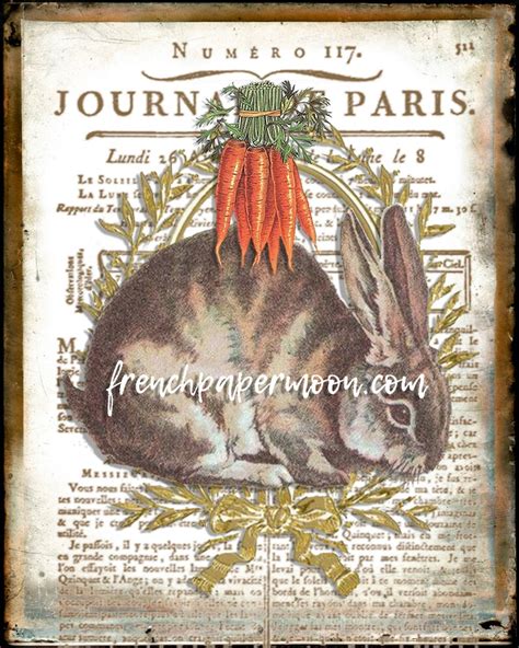 vintage bunny rabbit printable digital farmhouse bunny etsy