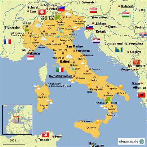 stepmap italien landkarte fuer italien
