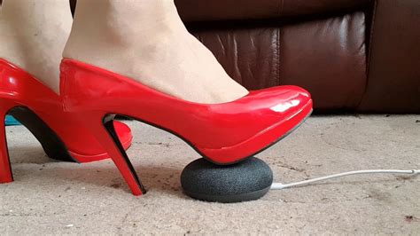 trample google home mini  red high heels youtube