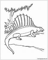 Dimetrodon Coloring Pages Dinosaur Printable Online Fr Color Junglekey sketch template