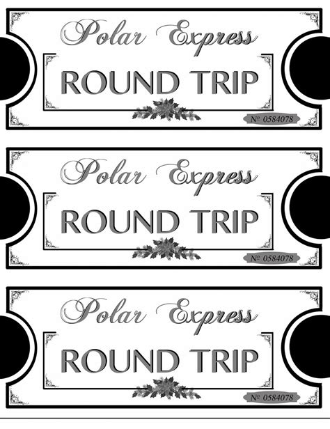 polar express ticket template printable