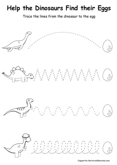 develop pencil control   roarsome dinosaur  tracing