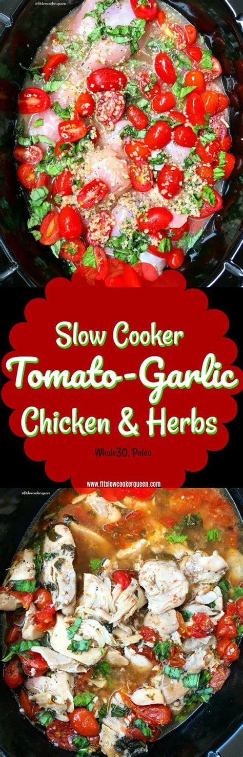{video} Slow Cooker Instant Pot Tomato Garlic Chicken