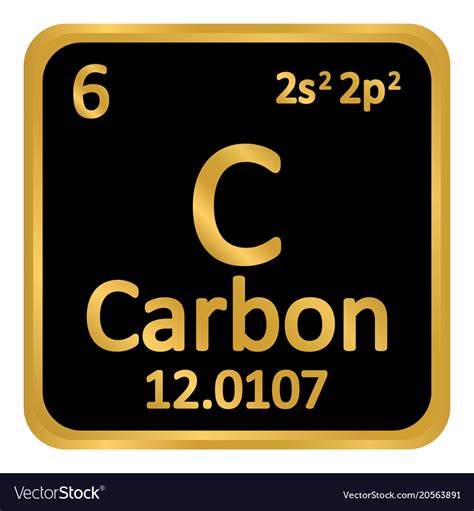 periodic table element carbon icon royalty  vector image