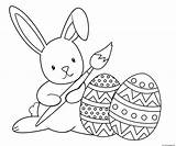 Easter Bunny Coloring Paint Pages Printable Graceful Print Color Prints sketch template