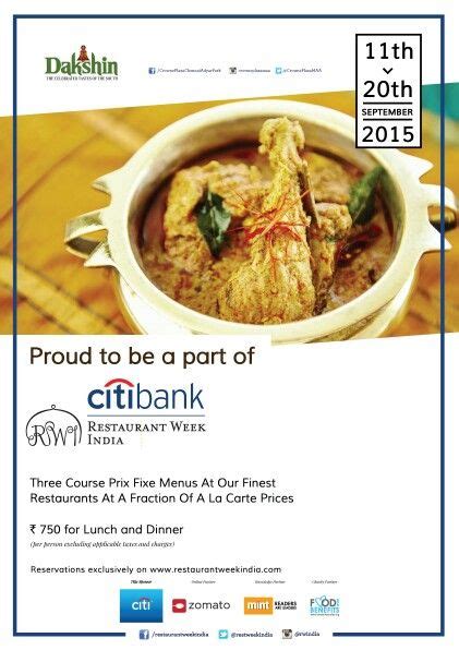 Proud To Be A Part Of The Restaurantweek India 11th To