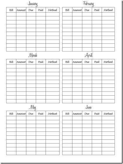 believing boldly monthly bill trackingfree printable bill