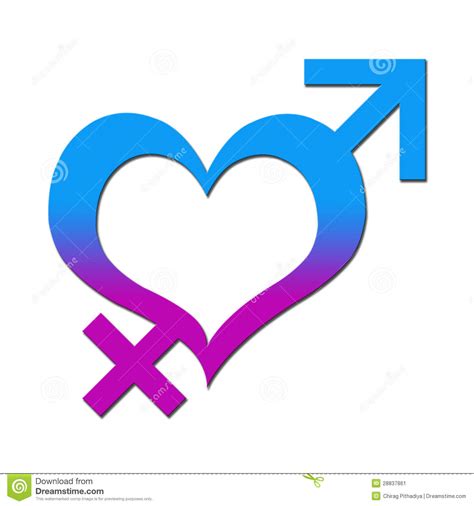 heart with male female signs stock image image 28837861