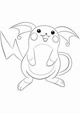 Pokemon Raichu Coloring Generation Pages Color Kids Type sketch template