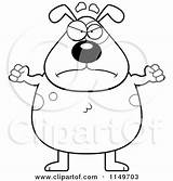 Dog Clipart Waving Spotted Fists Chubby His Cartoon Cory Thoman Vector Outlined Coloring Royalty Mad sketch template
