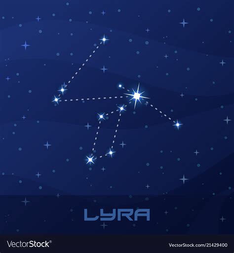 constellation lyra lyre night star sky royalty  vector