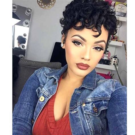 best pixie cut curly full lace wig human hair for african american