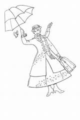 Poppins Mary Bert Printcolorcraft Besuchen Umbrella sketch template