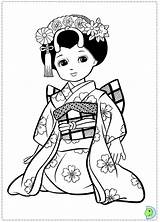 Coloring Japanese Girl Pages Geisha Girls Sheets Doll Coloriage Dolls Colouring Japan Dinokids Drawing Printable Asiatique Books Little Adult Adults sketch template