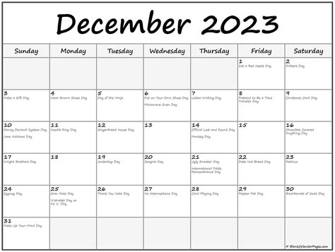 december  calendar printable  holidays kulturaupice