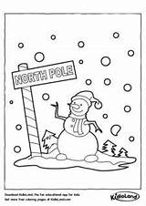 Coloring Pole North Pages Snowman Christmas Kids Kidloland Printable Worksheets sketch template