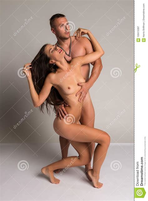 Nude Couple On White Stock Image Image Of Long Women